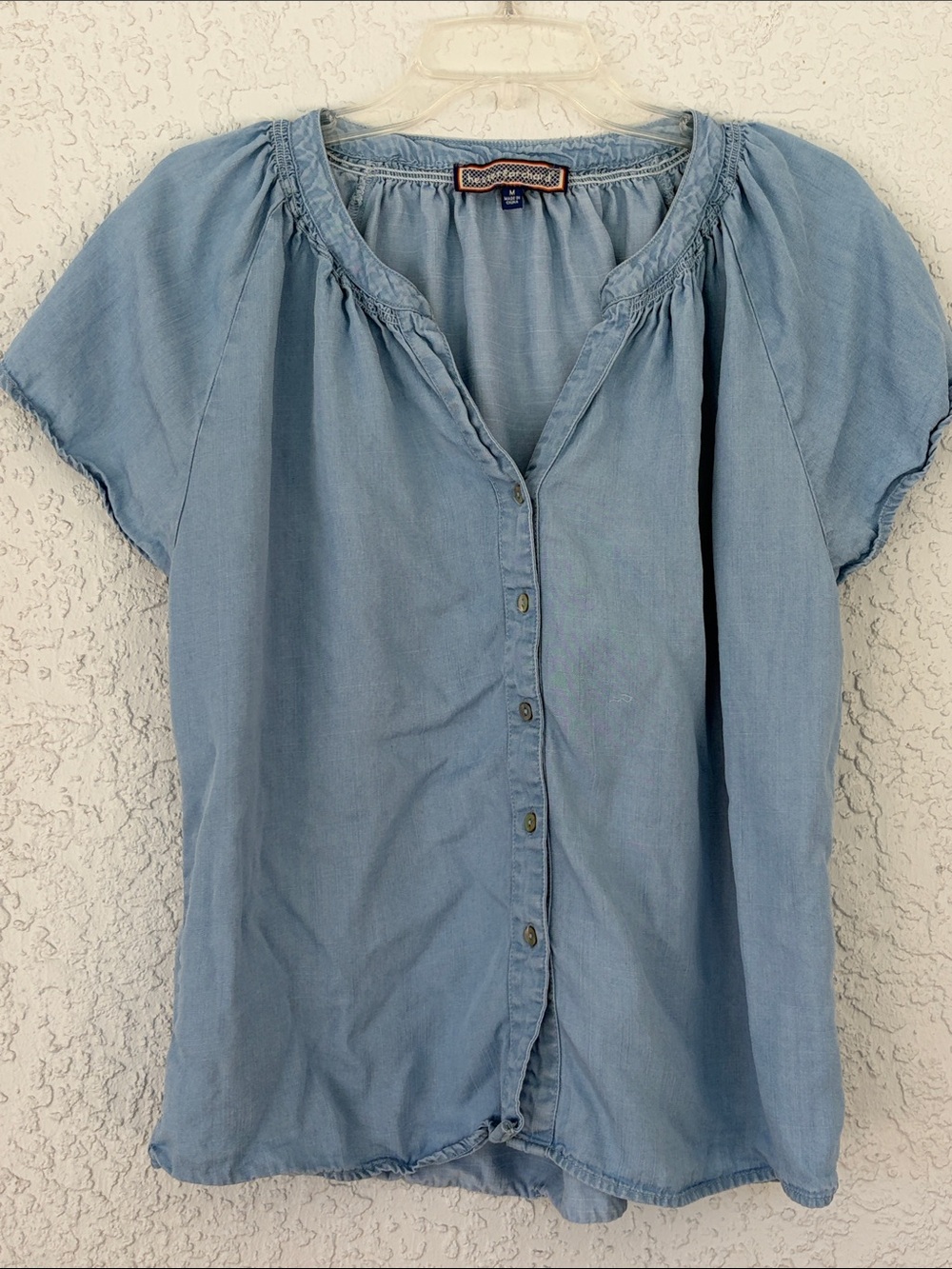 Hester& Orchard by Anthropology light Blue Women's Button-Front tencel Top M